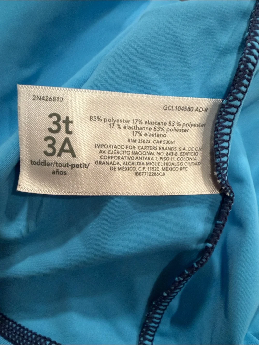 Carter's Light Blue Navy 'Friends With Fins' Boys Rashguard Swim Set 3T